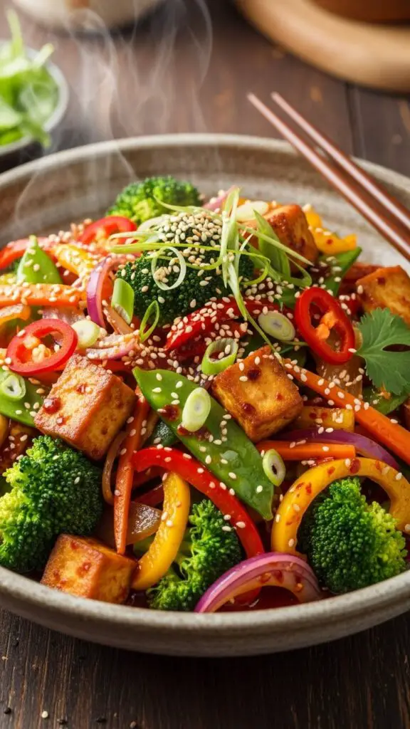 Spicy Tofu Veggie Stir-Fry