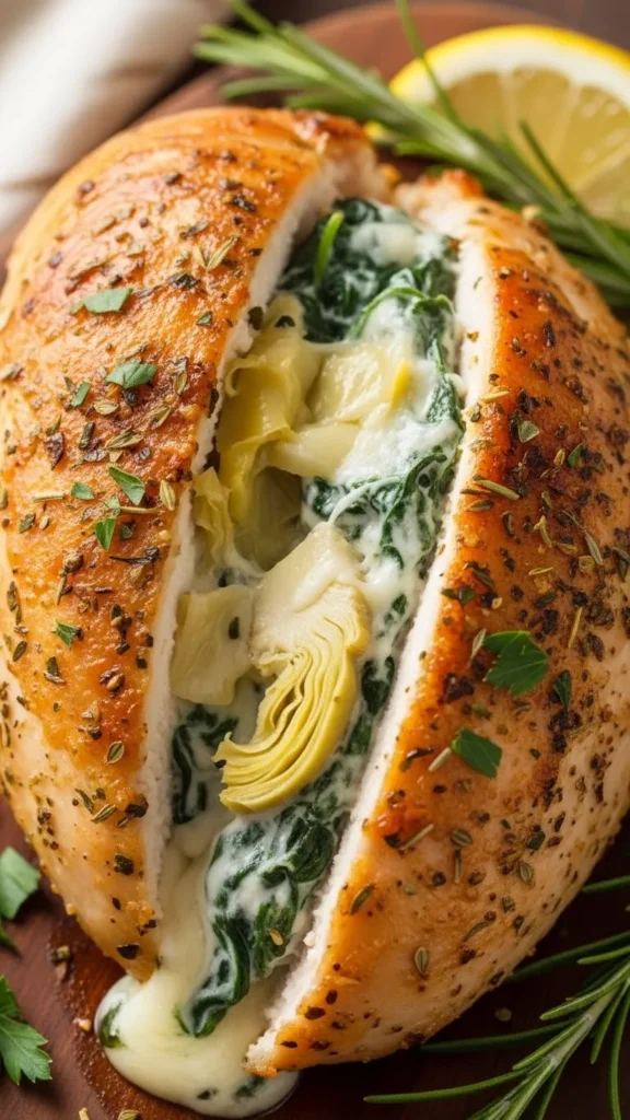 Spinach Artichoke Stuffed Chicken