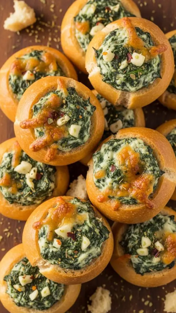 Spinach Dip Bread Bites