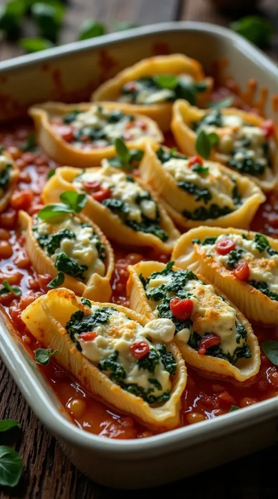 Spinach and Ricotta Stuffed Shells