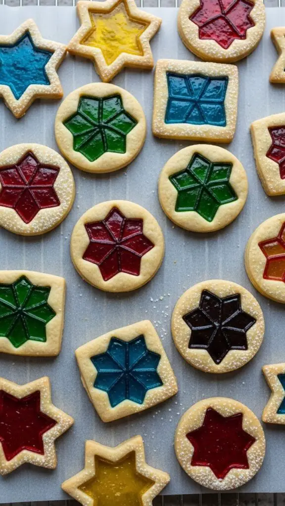 Stained Glass Cookies with Melted Candy Centers