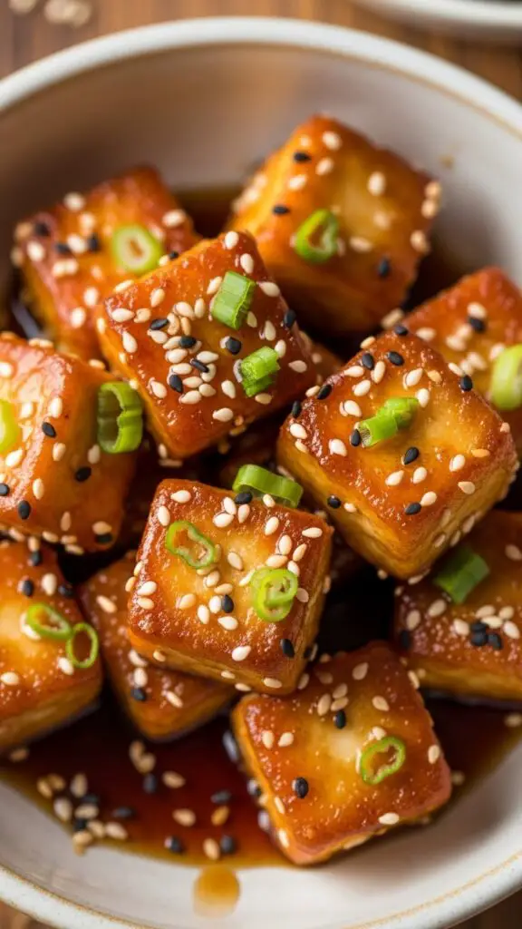 Sticky Soy-Honey Halloumi Bites