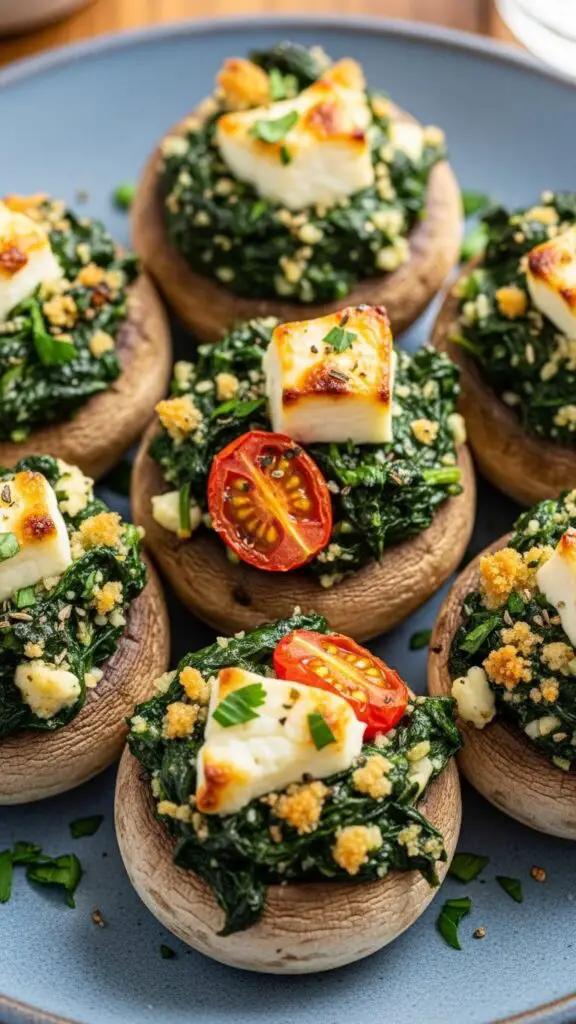 . Stuffed Mushrooms with Spinach and Feta