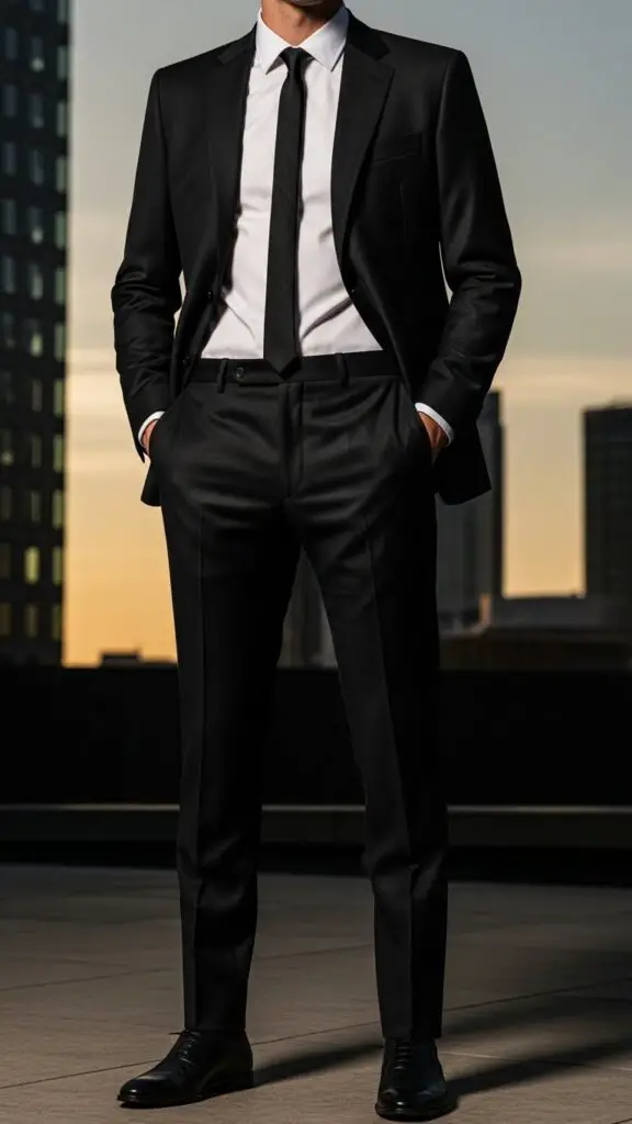 Tailored Black Pantsuit
