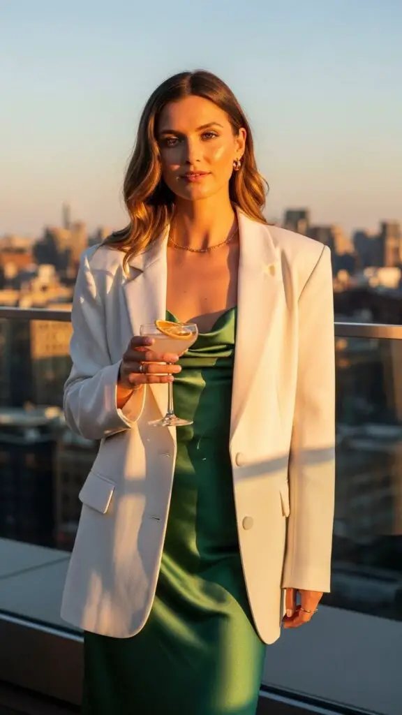 Tailored Blazer over Slip Dress