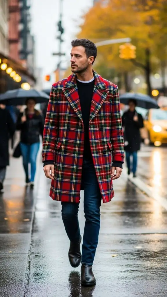 Tartan Coat over Basic Outfit
