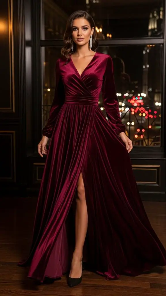The Burgundy Velvet Wrap Wonder