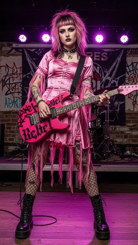 The Pink Satin Ruched Rebel