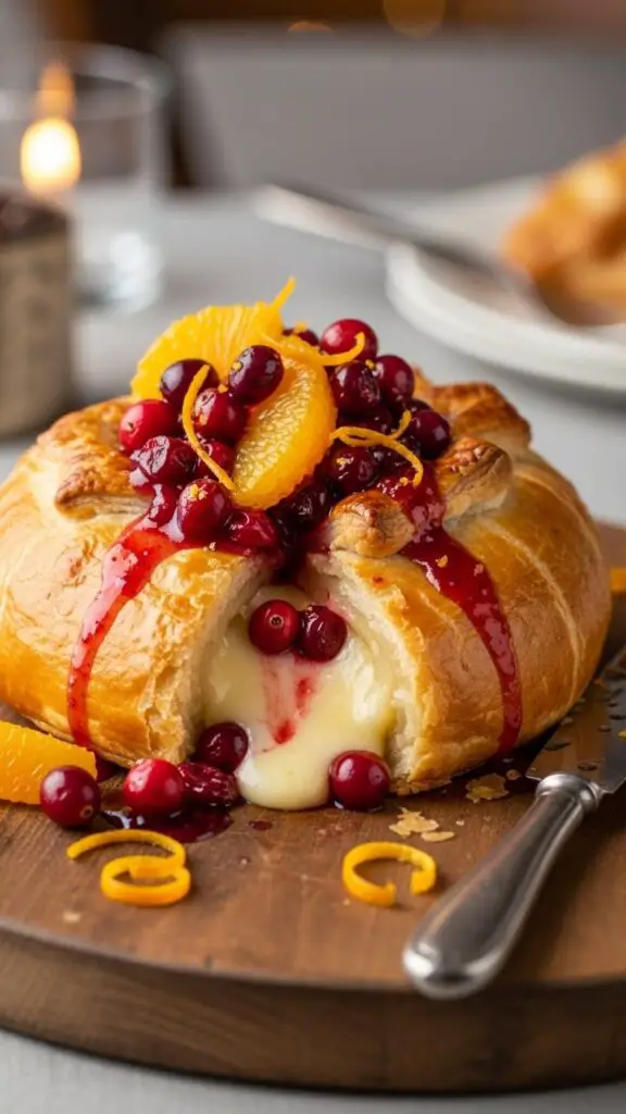The Stunning Starter Baked Brie in Puff Pastry with Cranberry & Orange