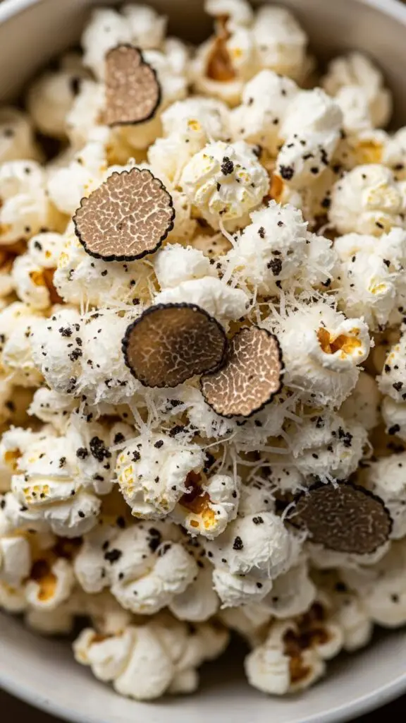 Truffle Popcorn with Parmesan Dust