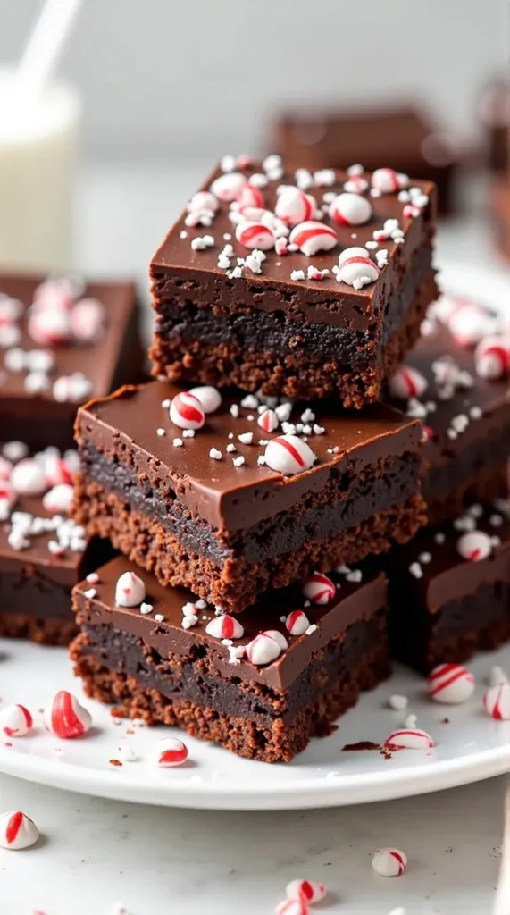 Vegan Chocolate Peppermint Holiday Brownies