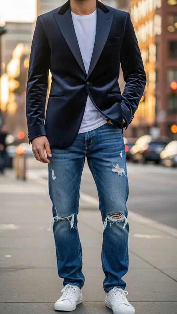 Velvet Blazer + Jeans
