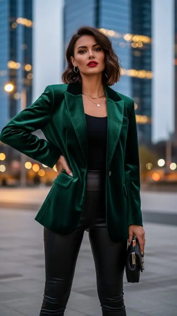 Velvet Blazer + Leggings