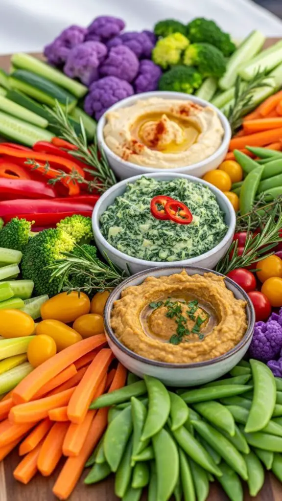 Vibrant Veggie Platter with Killer Dips