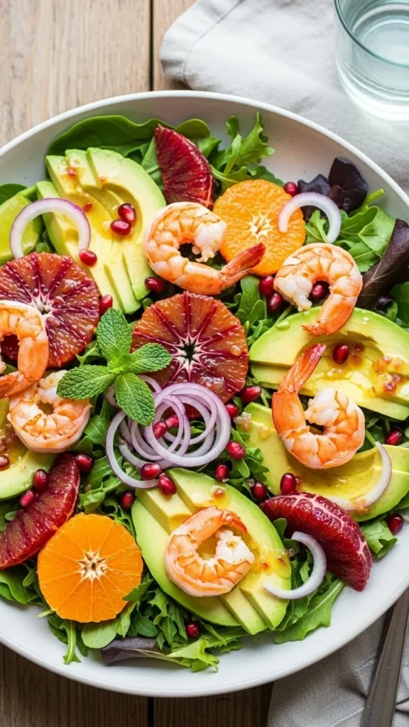 Winter Citrus & Avocado Salad with Prawns
