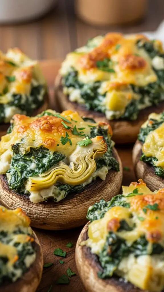 pinach and Artichoke Stuffed Mushrooms