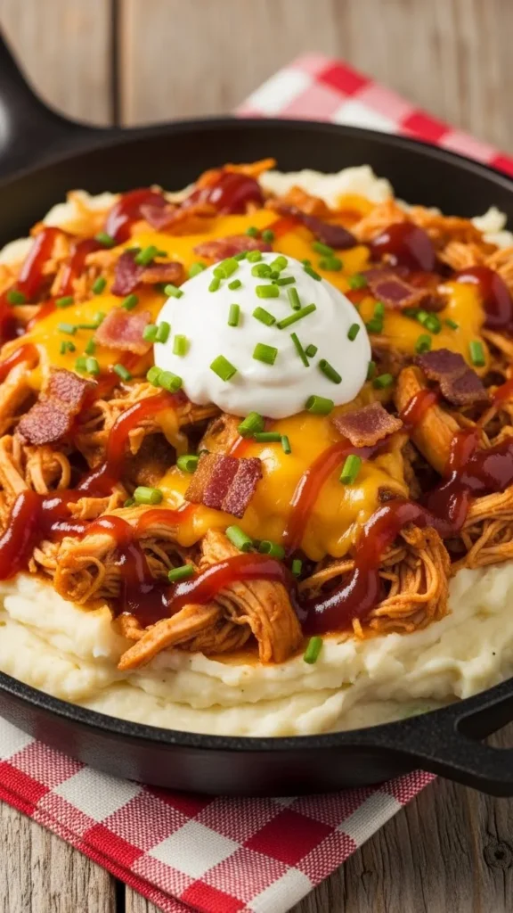 BBQ Chicken Loaded Mashed Potatoes