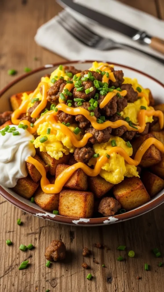 Breakfast-for-Dinner Sausage Loaded Potatoes