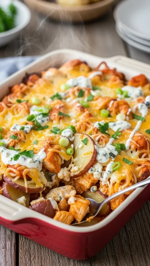 Buffalo Chicken Potato Casserole