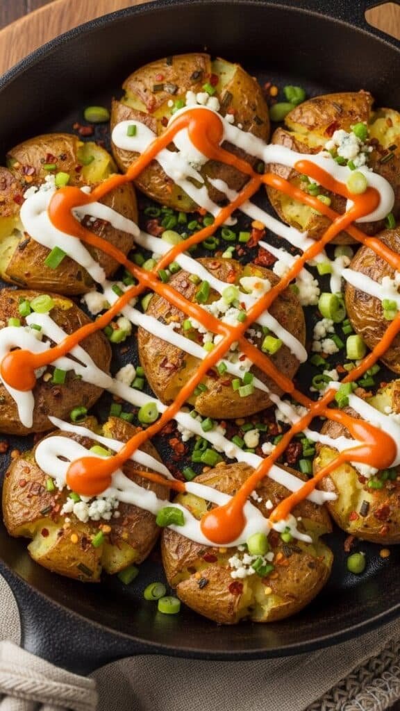 Buffalo Ranch Smashed Potatoes