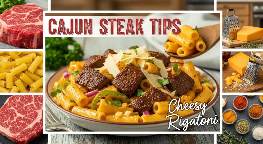 Cajun Steak Tips Cheesy Rigatoni Recipe