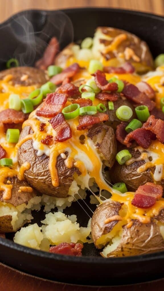 Cheesy Bacon Smashed Potatoes
