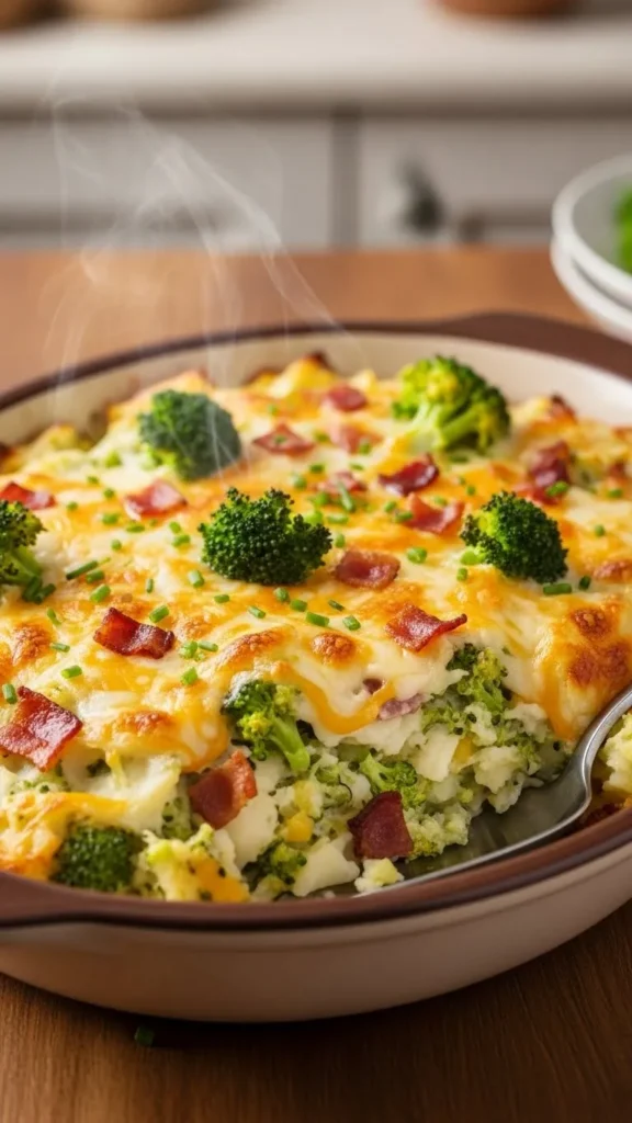 Cheesy Broccoli Twice-Baked Potato Casserole