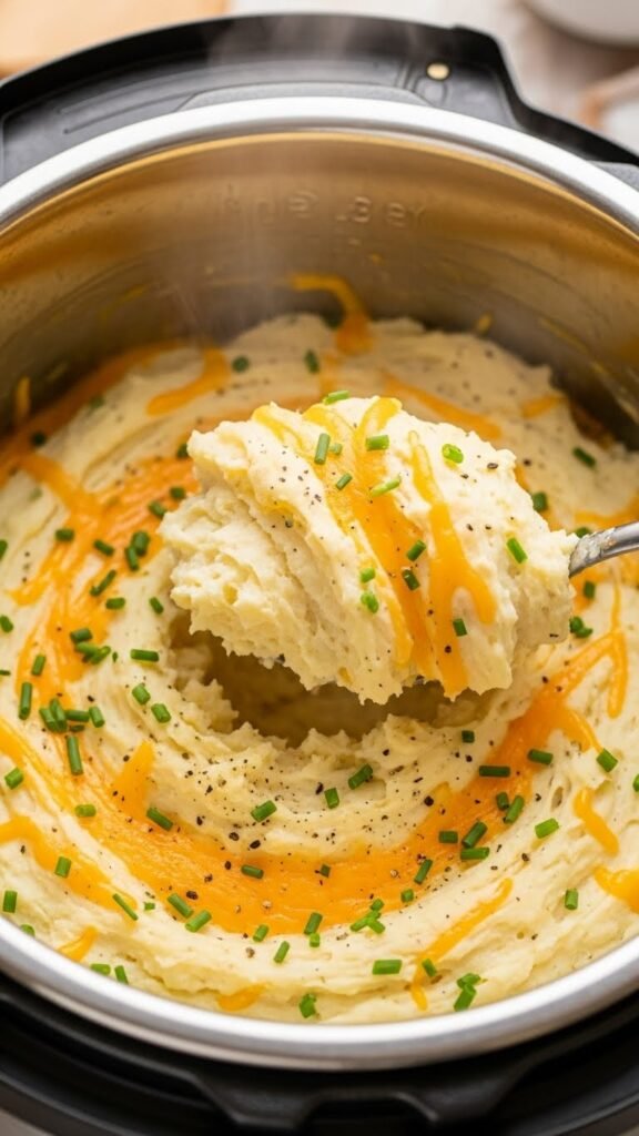 Cheesy Cheddar Instant Pot Mashed Potatoes