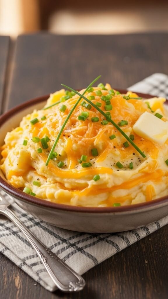 Cheesy Cheddar Mashed Potatoes