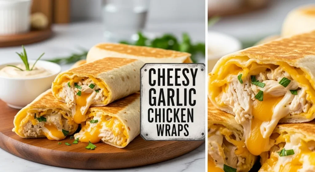 Cheesy Garlic Chicken Wraps Recipe