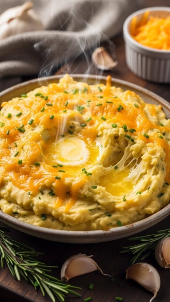 Cheesy Cheddar Mashed Potatoes