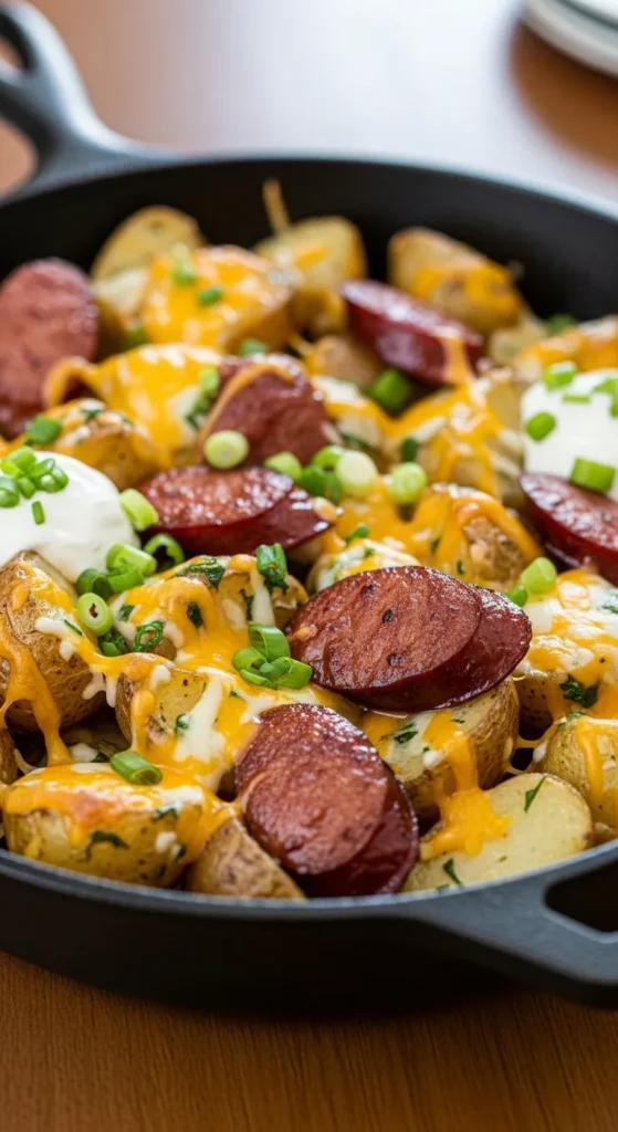 Cheesy Ranch Potatoes & Smoked Sausage Recipe