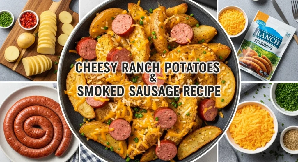 Cheesy Ranch Potatoes & Smoked Sausage Recipe