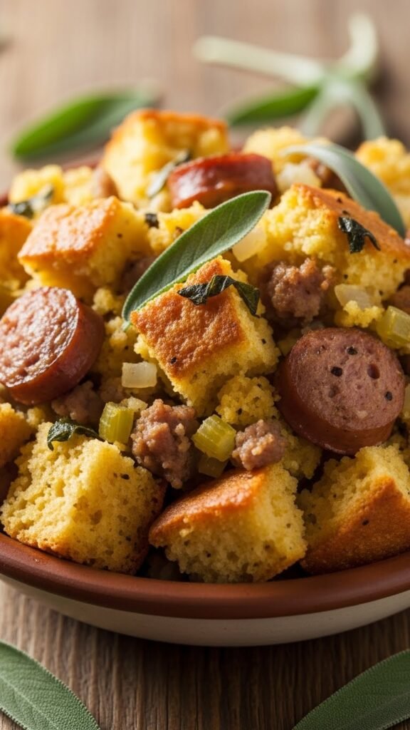 Cornbread Stuffing with Sage and Sausage