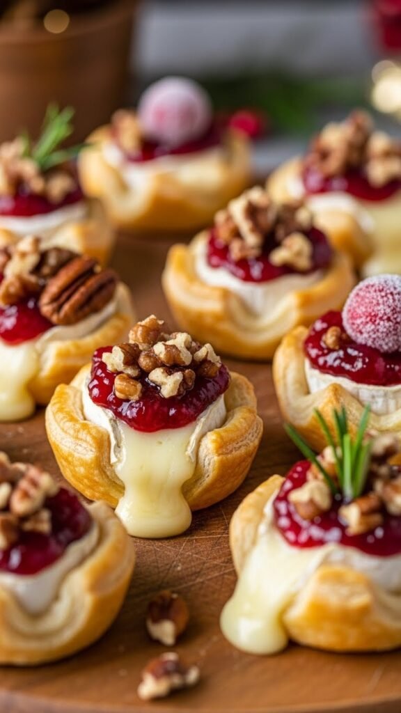 Cranberry Brie Bites with a Nutty Crunch
