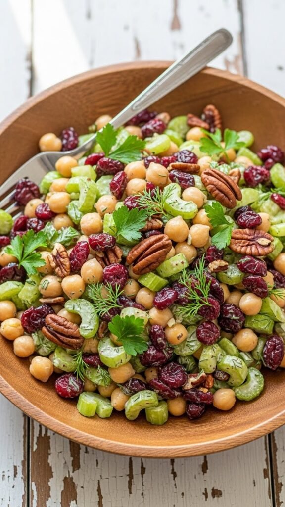 Cranberry-Chickpea Salad with Pecans