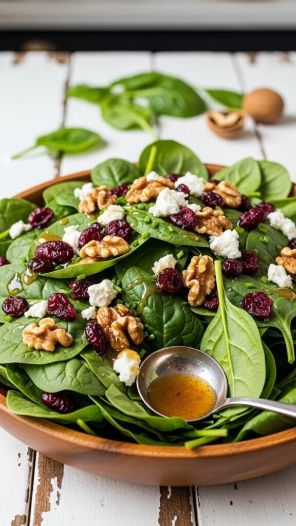 Cranberry Walnut Spinach Salad