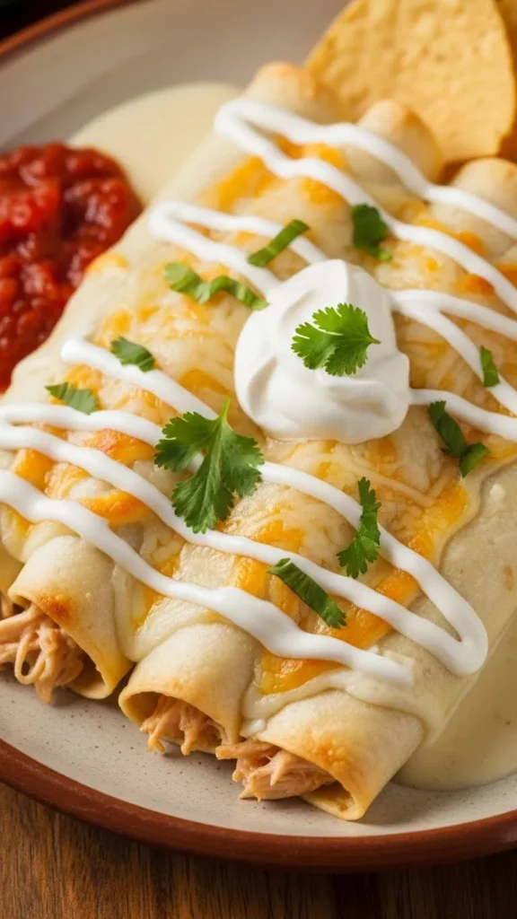 Creamy White Chicken Enchiladas Better Than Takeout
