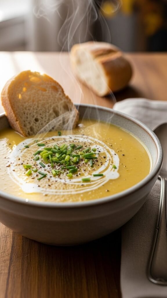 Creamy Yam and Leek Soup