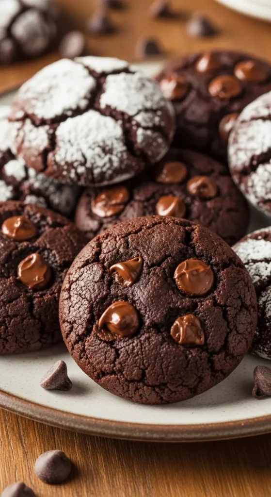 Double Chocolate Fudge Cake Mix Cookies