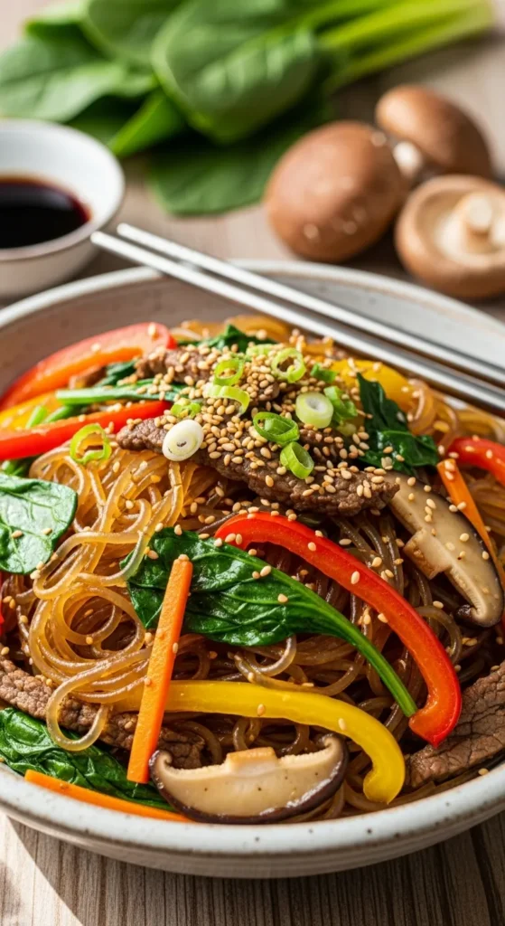 Easy Japchae Recipe with Perfectly Chewy Noodles