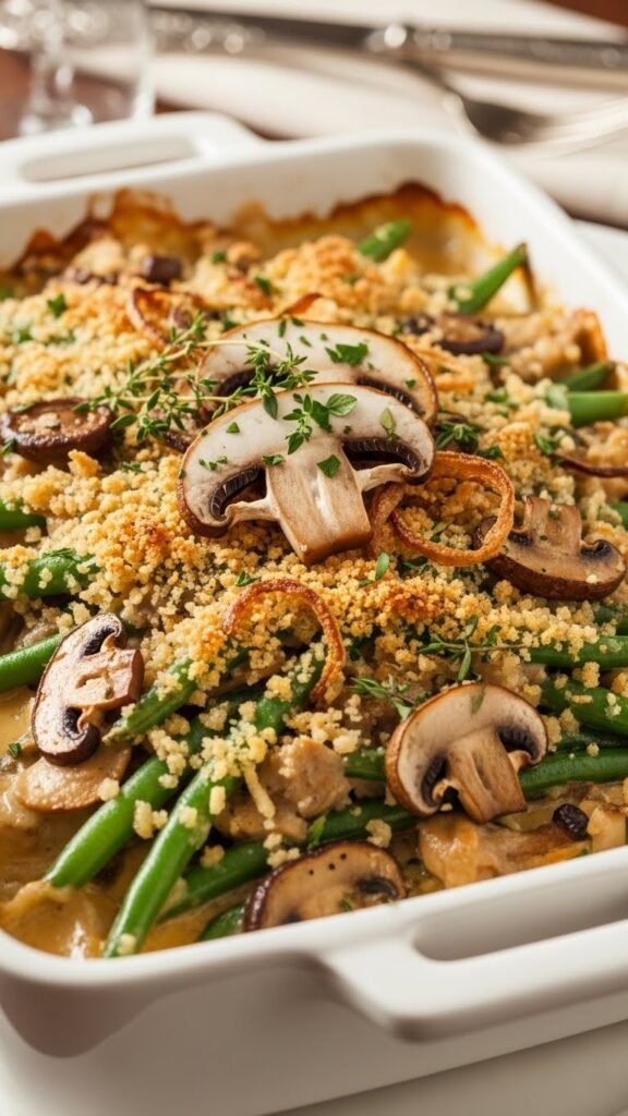 Fancy Mushroom Green Bean Casserole for Gourmet Vibes