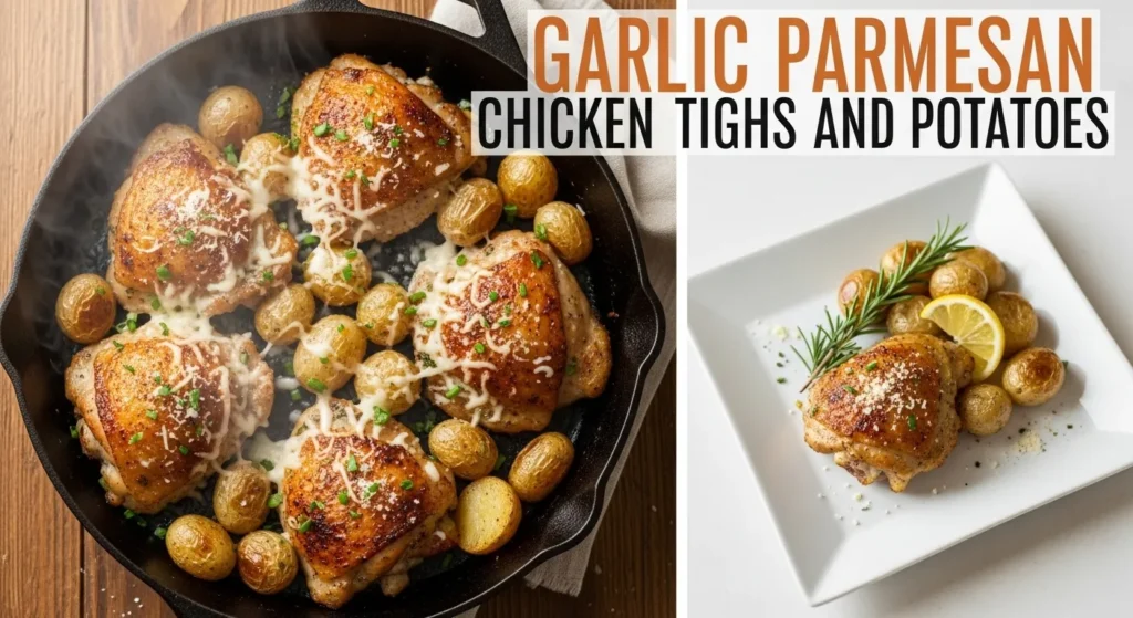 Garlic Parmesan Chicken Thighs And Potatoes Recipe