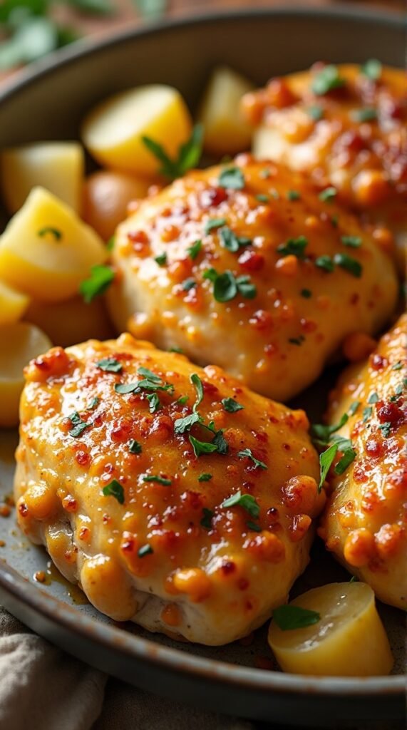 Garlic Parmesan Chicken Thighs and Potatoes