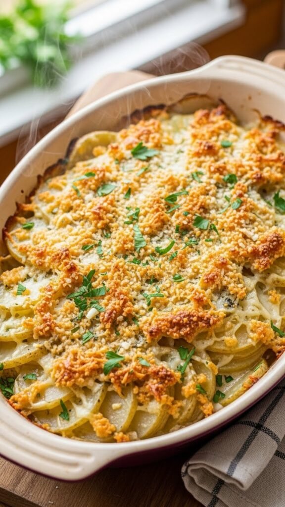 Garlic Parmesan Potato Casserole