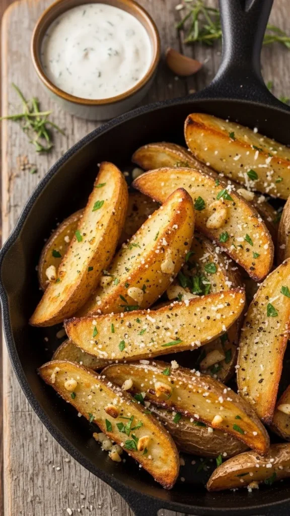 Garlic Parmesan Potato Wedges