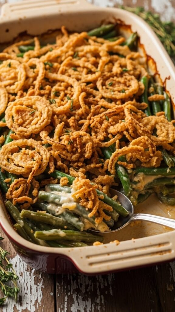 Gluten-Free Green Bean Casserole That Doesn't Skimp on Crunch
