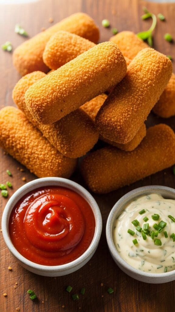 Golden Potato Croquettes with Dipping Sauce
