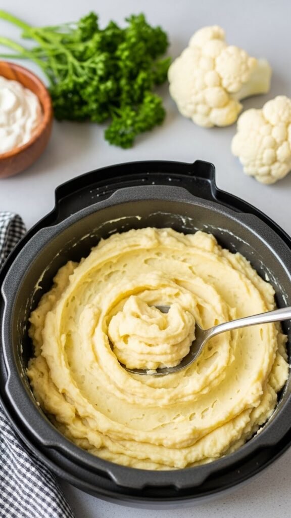 Healthy Cauliflower-Blended Instant Pot Mashed Potatoes