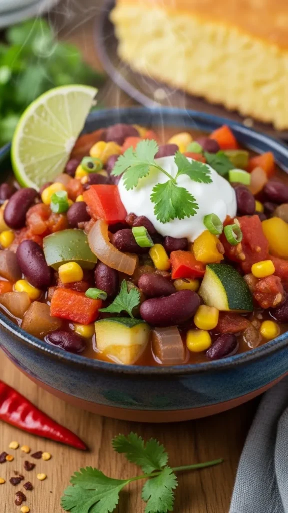 Hearty Bean and Veggie Chili